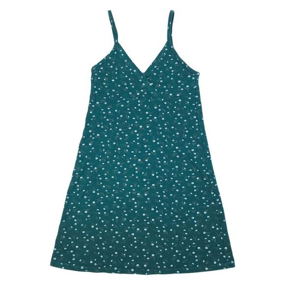 BRANDY MELVILLE Amara Wrap Front Cami Mini Dress in Hunter Green Floral Print - Picture 1 of 6